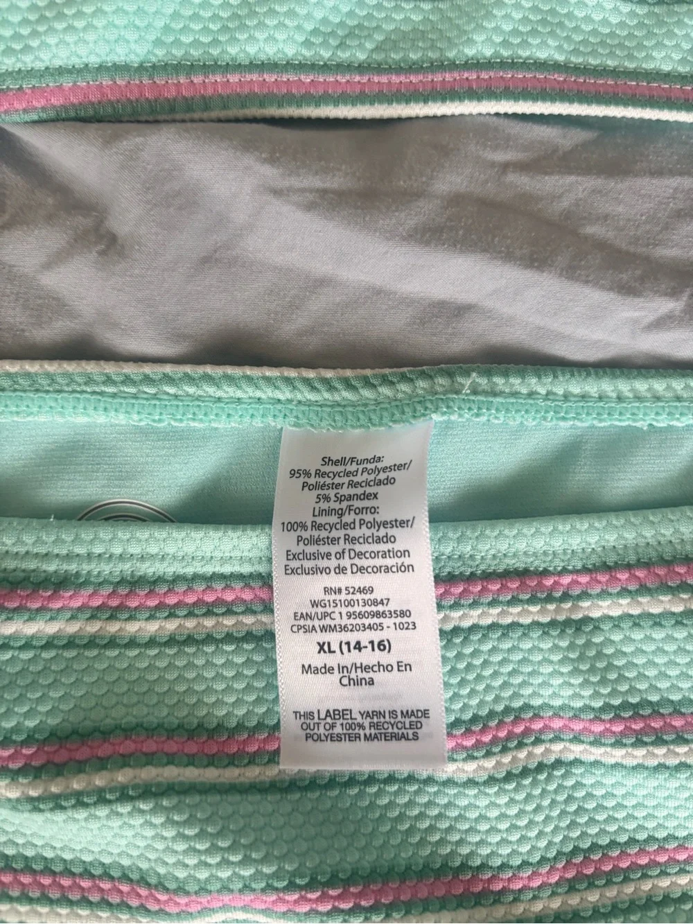 Mint & Pink Striped Swim suit